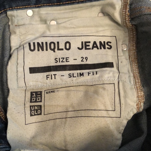 Uniqlo mens cropped / distressed SELVEDGE DENIM jeans (29” x 27”), faded blue - Picture 8 of 10